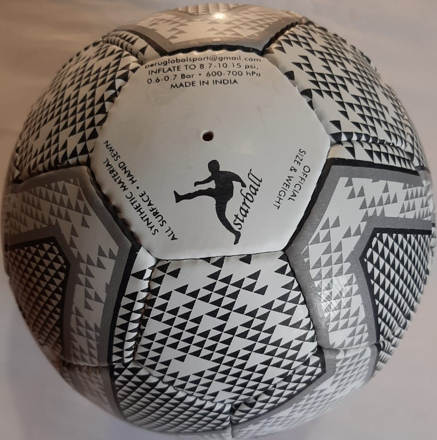 pelota de fútbol STARBALL   blanco y negro tamaño 4